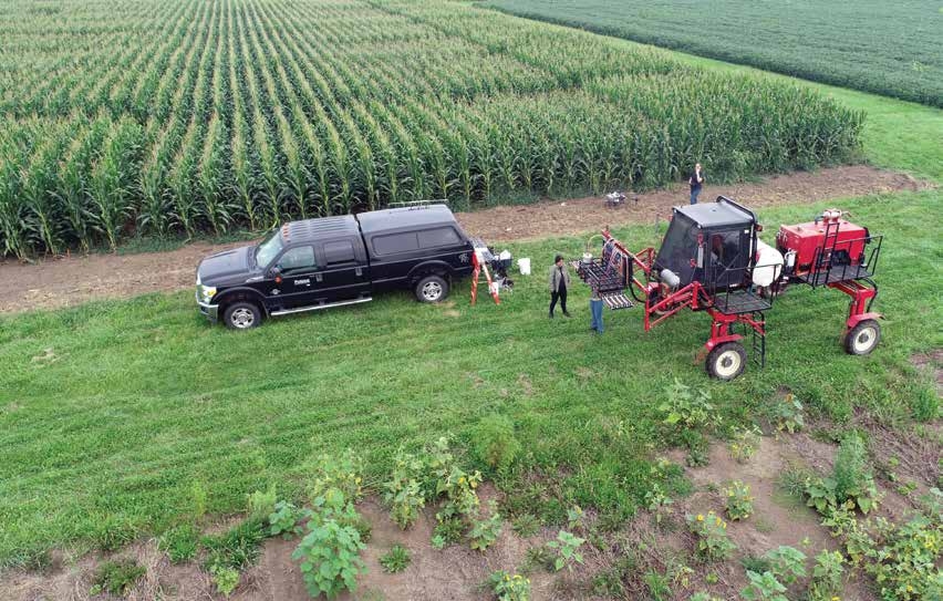 Agricultural researchers are investigating the similarities and differences between planes, drones, and ground rigs when applying the same product.