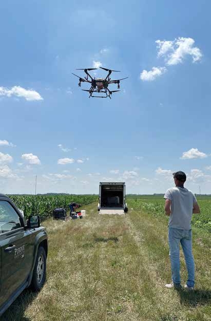 Nozzle type, spray height, and carrier volume are some of the factors researchers are evaluating to determine optimal spray drone applications.