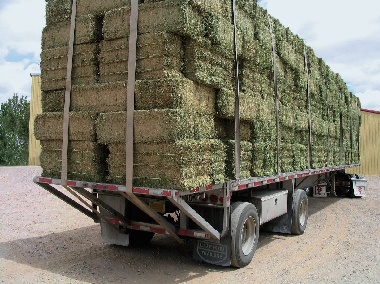an example of an alternative method of securing hay.