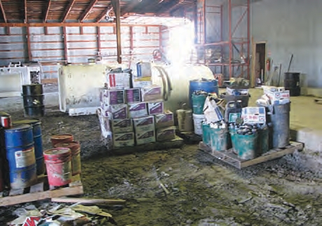 flood damage inside warehouse