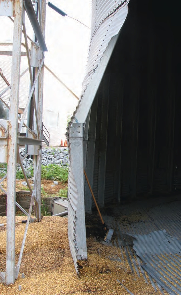 Protect stored grain. Even a little water can make grain swell enough to rupture storage bins.
