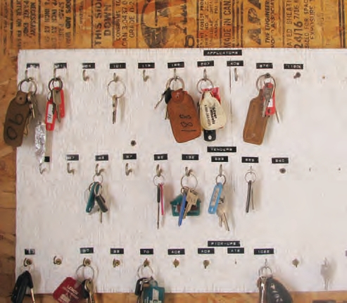 Clearly labeling all keys and the equipment they belong to can save time and protect your investment in case of a flood.