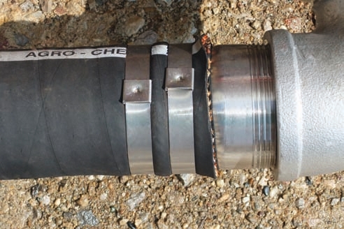 An advantage of band-it hose clamps is that they will not catch on other objects when the hose is mobile.