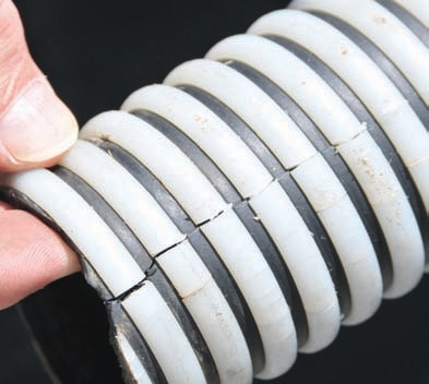 Sunlight can cause dry rot of rubber or cracking of plastic.