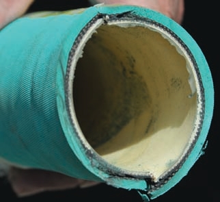 Reinforced hoses may have several layers of wire, textile fibers, or special materials to retain working pressures and allow the hose to perform in the working environment.