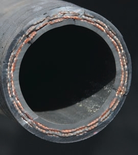 Reinforced hoses may have several layers of wire, textile fibers, or special materials to retain working pressures and allow the hose to perform in the working environment.