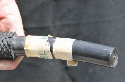 The tube that will transport the actual material.