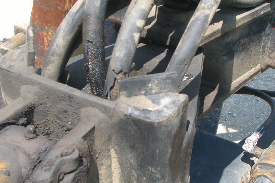 Prevent petroleum products from getting on hoses — either by leaks or dripping. Petroleum products can degrade any hose cover