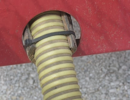 Many options can protect hoses from abrasion damage. However, be sure to routinely examine all hoses.