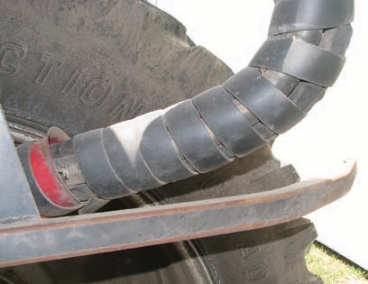 Many options can protect hoses from abrasion damage. However, be sure to routinely examine all hoses.