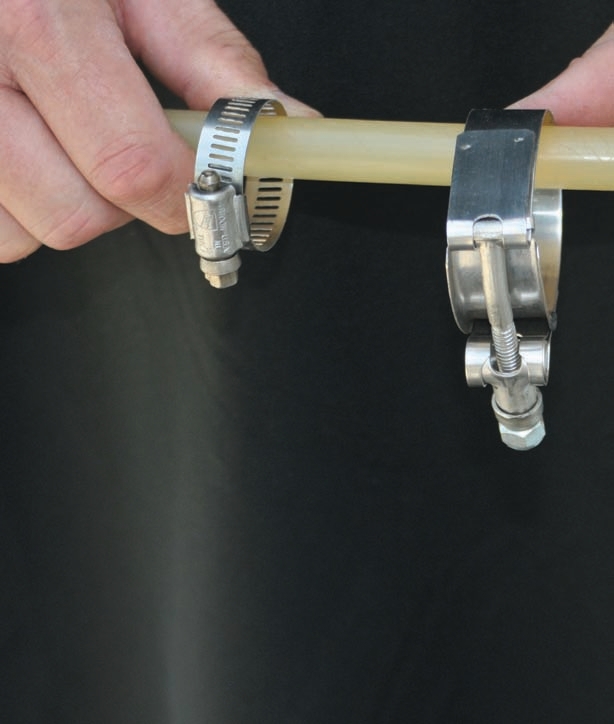 Types of hose clamps : worm gear, T-bolt
