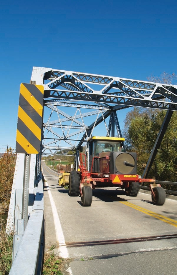 truck crossing a bridge