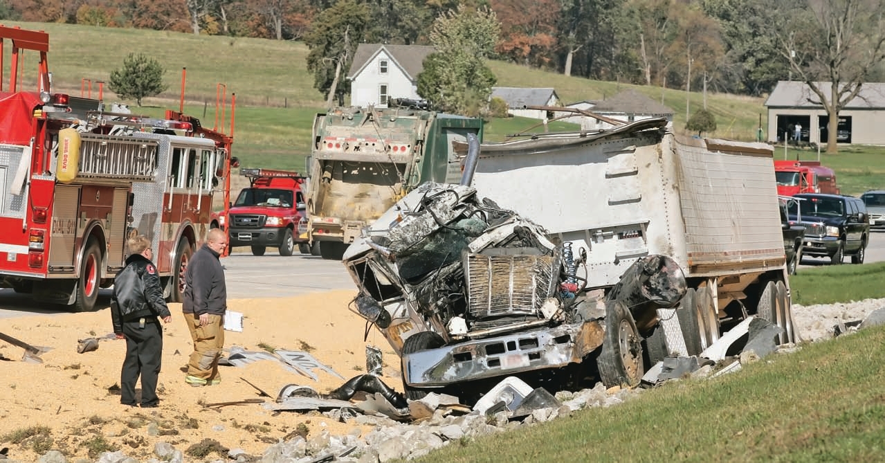 peple in a crash site