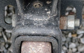 A good example of double nutting to keep the bolt secure.