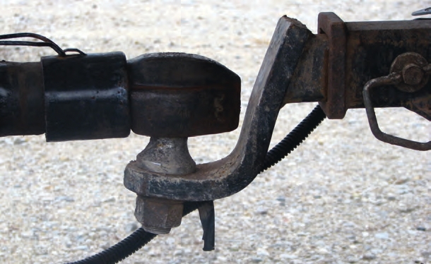 When a trailer is too heavy for the ball and insert, that weight can bend the ball and insert toward the truck if the load is thrust forward
