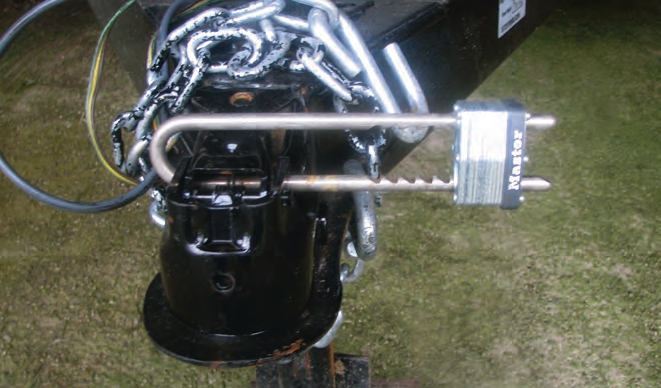 Trailers are easy targets for thieves. Locking the coupler to the hitch can at least make it more difficult to steal the trailer.