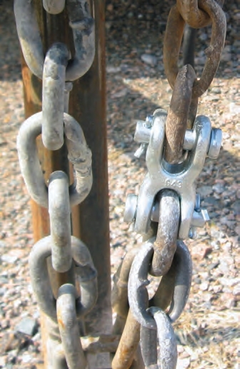 If you repair a chain, use links rated for transportation, such as the grade 43 repair link