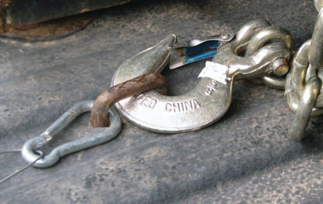 This emergency brake cable is in good working condition.