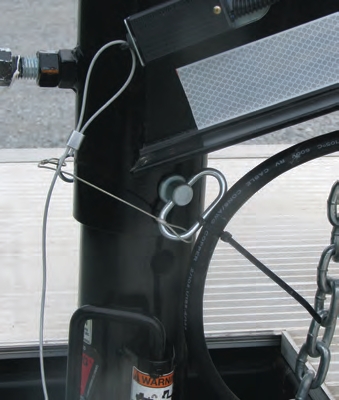 This truck has an attachment point dedicated to the emergency brake cable.