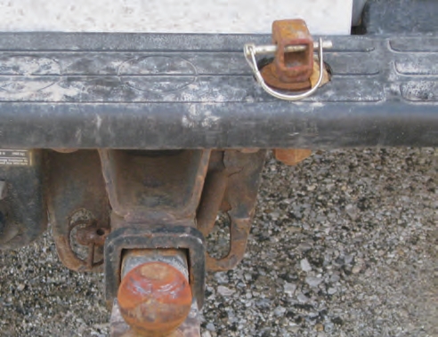 This bumper has a special, secure attachment just for the emergency brake cable.