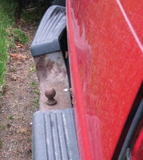 These bumpers have been twisted from towing excess weight.