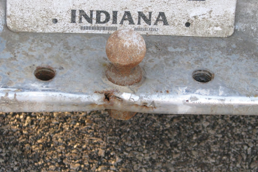 Notice how little metal is left between the ball and the outside edge of the bumper.
