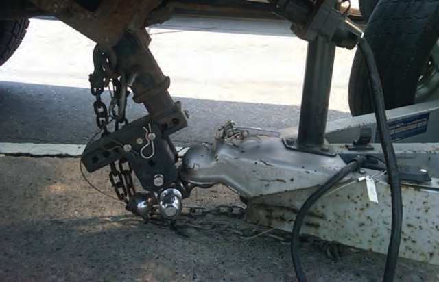 This receiver bent after being sideswiped by another truck.