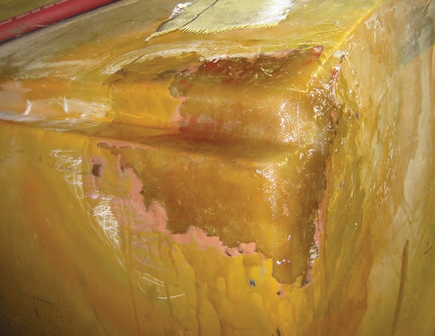 corner cracks are caused when the protective bumpers between the skids and tanks have come out, slid down, or worn out.