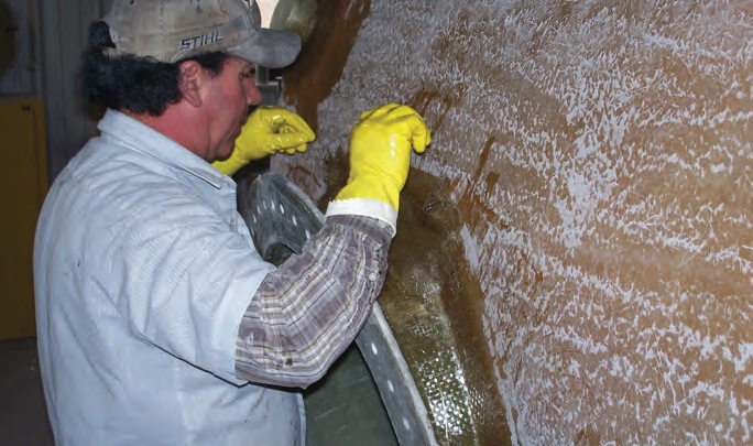 These photos illustrate how manufacturers attach flanges for the cleanouts/manways.
