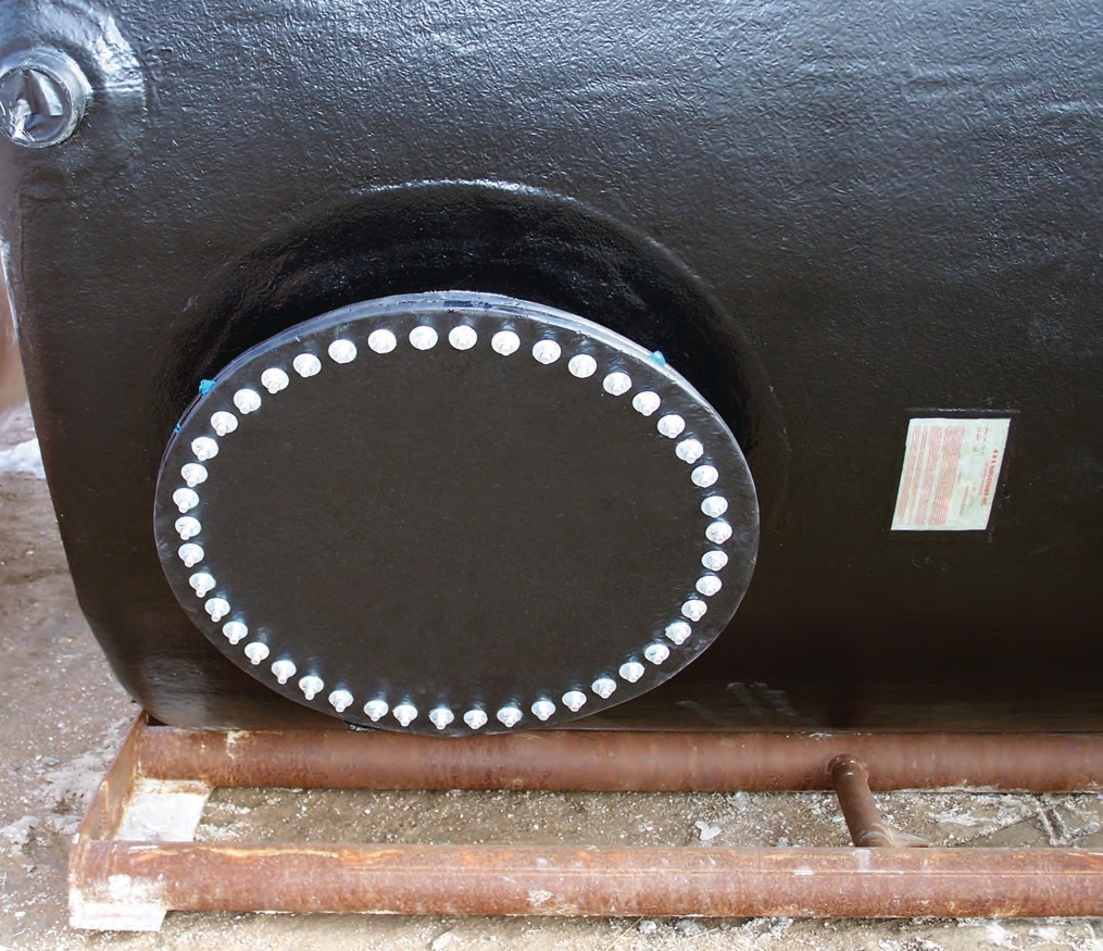 A tank that has been gel coated. 