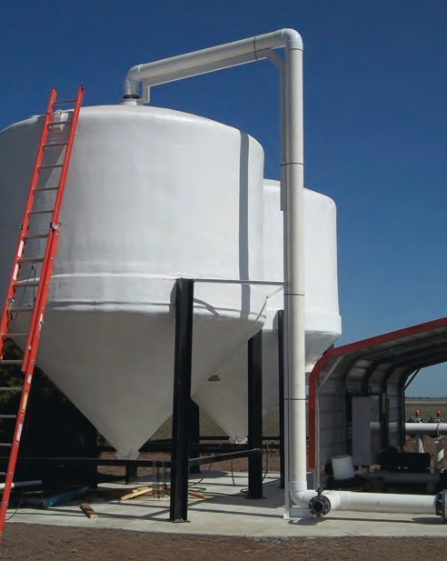 A cone-bottom tank.