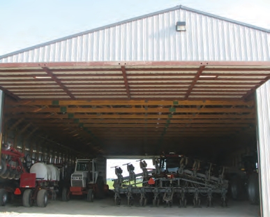 Don’t forget to leave enough room for the overhead doors to slide into the building and have enough clearance for the tanks.