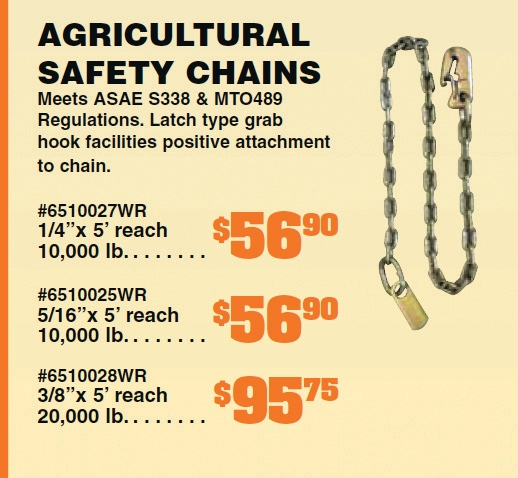 Advertisement on agricultural safety chains