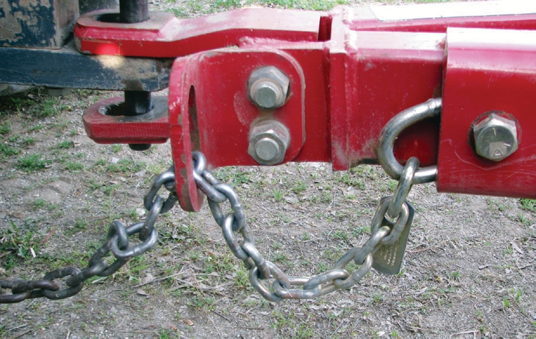 A proper use of the intermediate support, which keeps the chain from dragging.