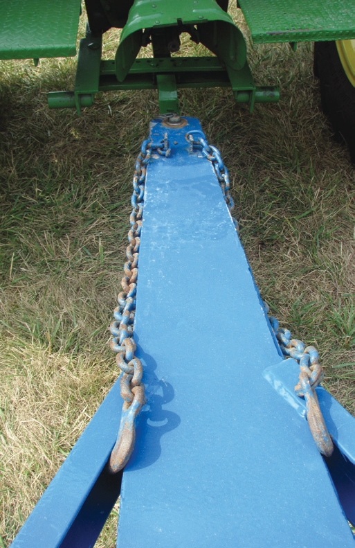 Using two chains is always a better choice to ensure an implement or wagon will stay attached to the tractor in the event the hitch pin fails.