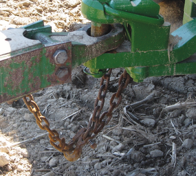 Using two chains is always a better choice to ensure an implement or wagon will stay attached to the tractor in the event the hitch pin fails.