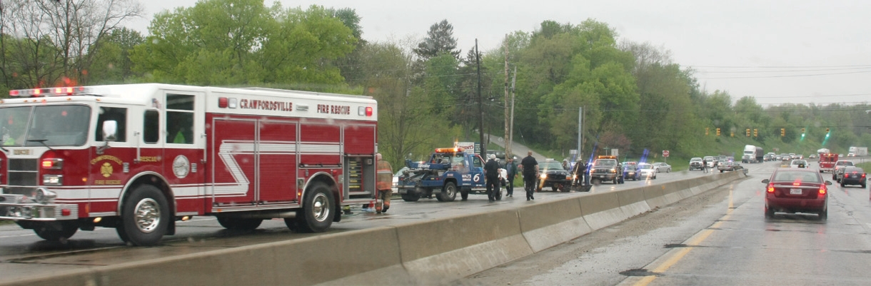 fire truck at an accident site