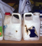 leak or break in container causing a spill or human exposure
