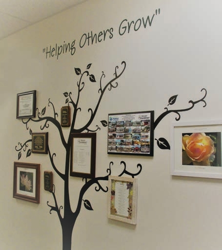 La Porte County Master Gardeners’ “wall of fame” that highlights the successes of the local program.