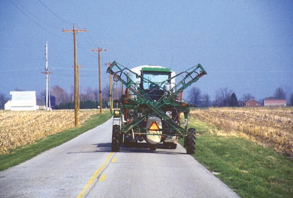 Truck going on a highway with heavy loads