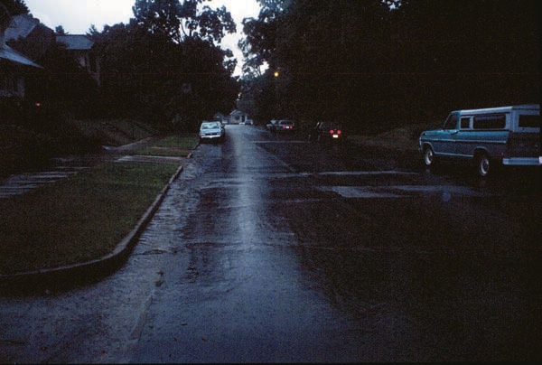 Vehicles on a slippery road