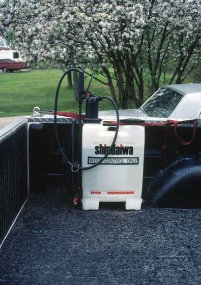 spray wands are locked into place and secured in the truck