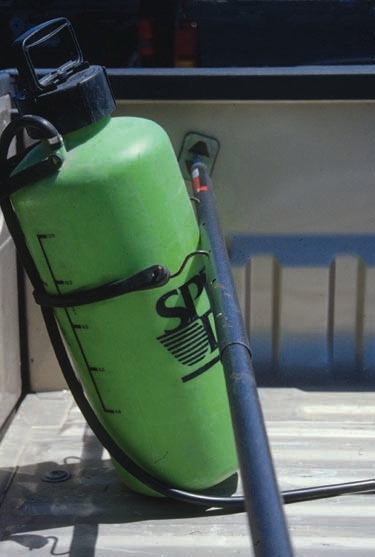 Cylinder being secured so that it cannot shift during transit.