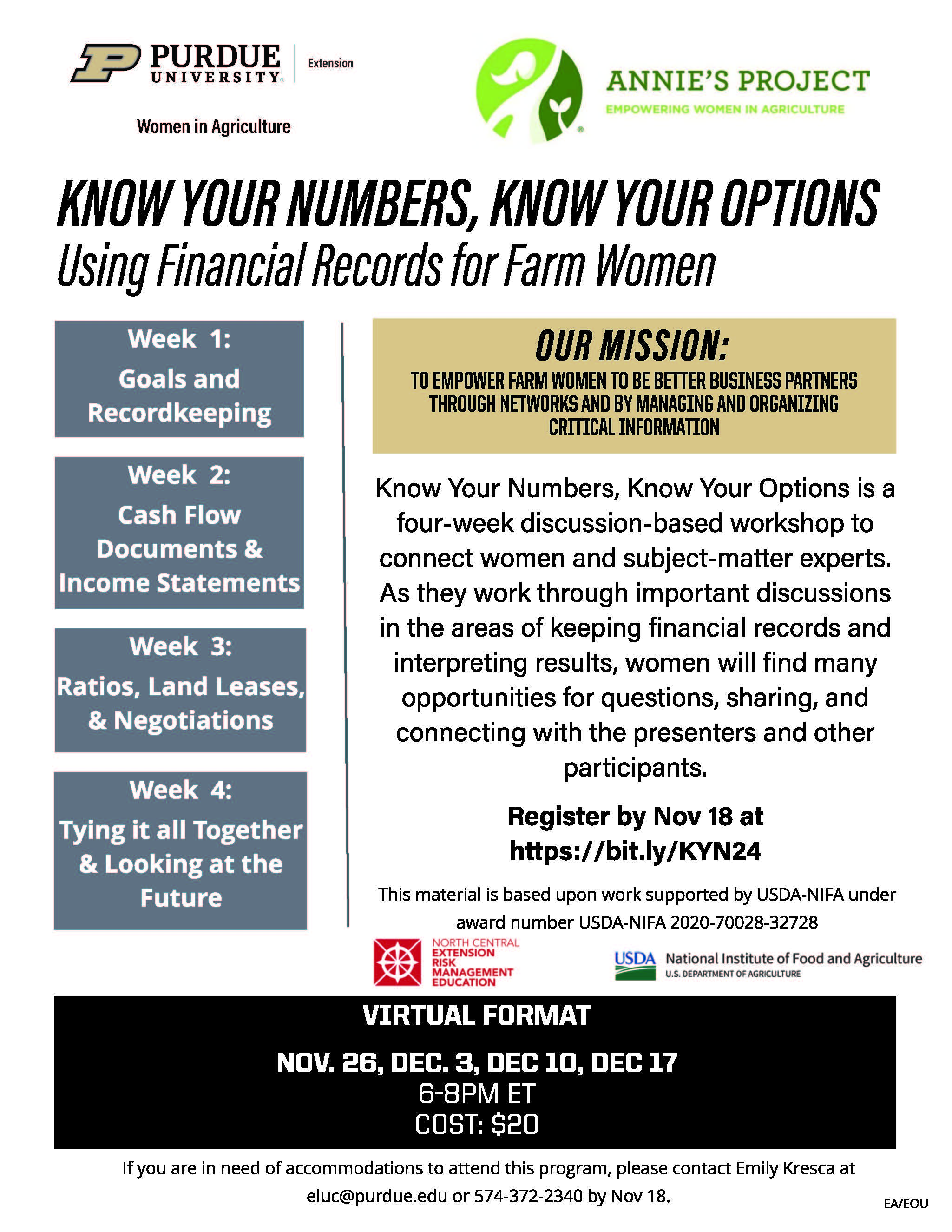 know your numbers, know your options brochure