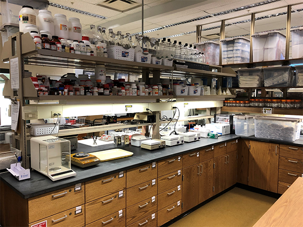 Inside Genomics Lab showing equipment.