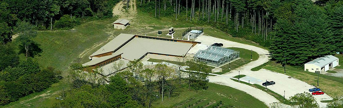 John S. Wright Center facility, aerial view.
