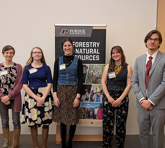 FNR's 2024-25 Outstanding Students: sophomore Lydia Pultorak, junior Elena Boughton, senior Leah Griffin, transfer Emma Johnson and freshman Ethan Enochian.