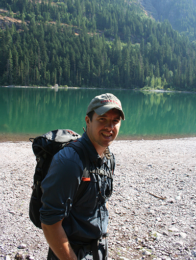 Seth Harden hiking at Glacier National Park