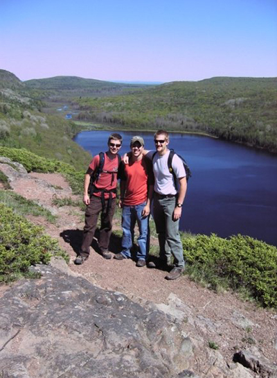 Seth Harden hiking in the Upper Peninsula of Michigan with FNR classmates in 2009