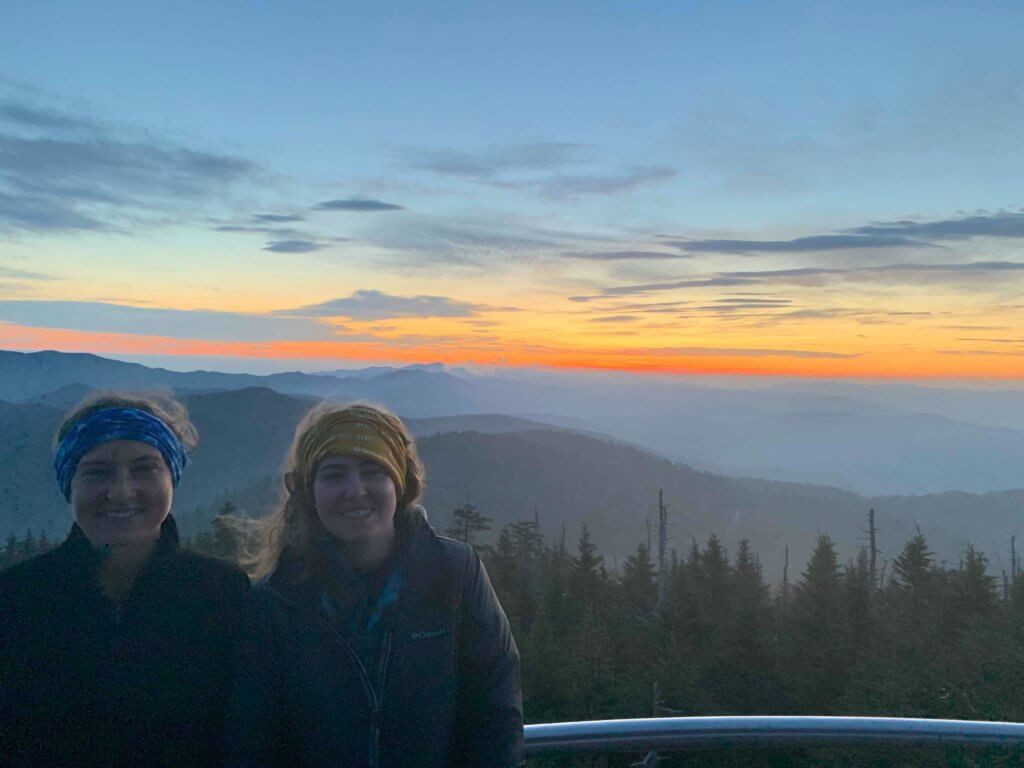 Baleigh and Rebekah at Clingmans Dome.